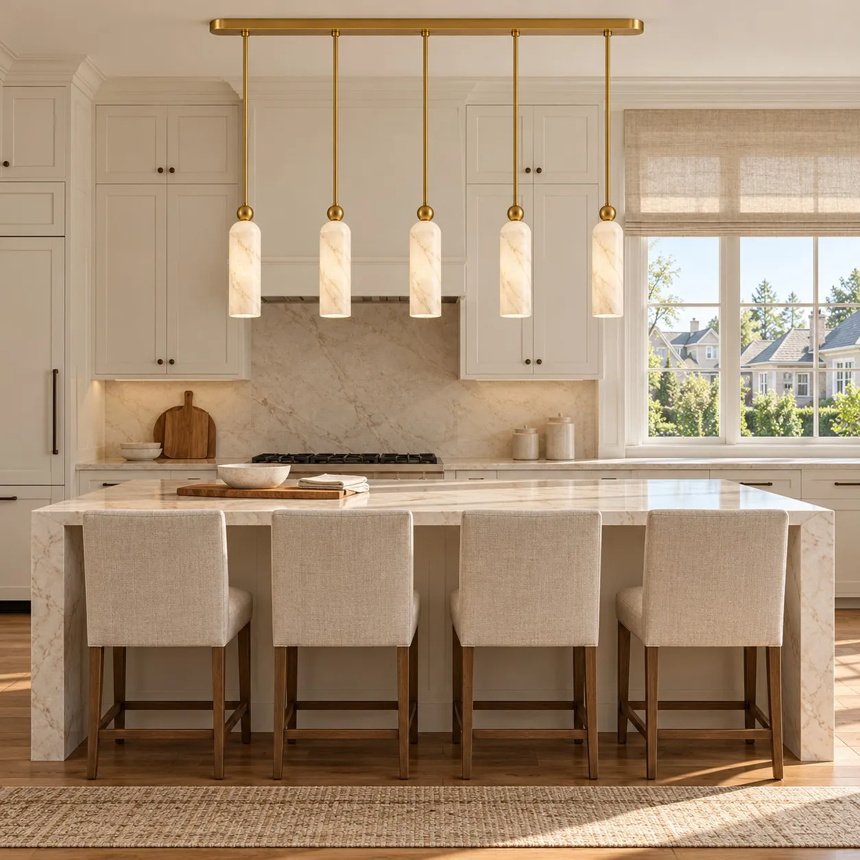 Pendant lights in a bedroom