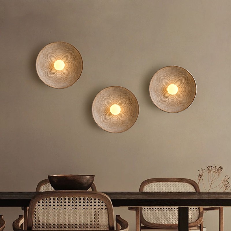 Japanese Wabi Sabi Round Wall Sconce Ping Lighting